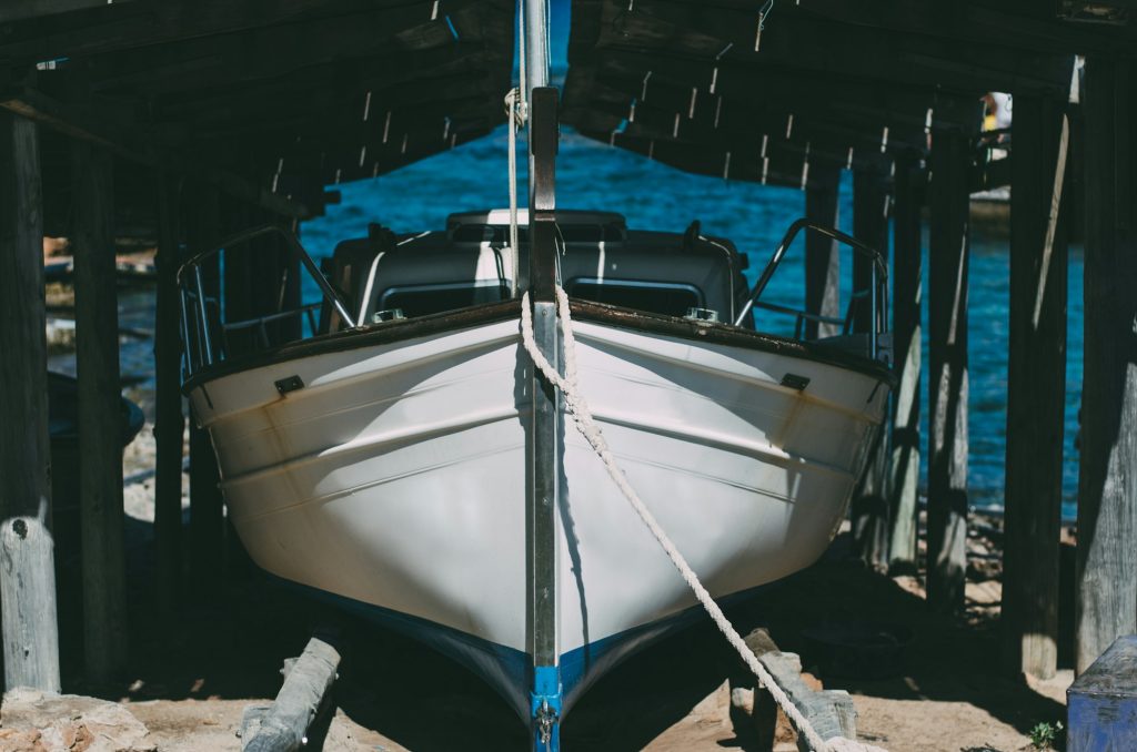 Boat anchored in the pier